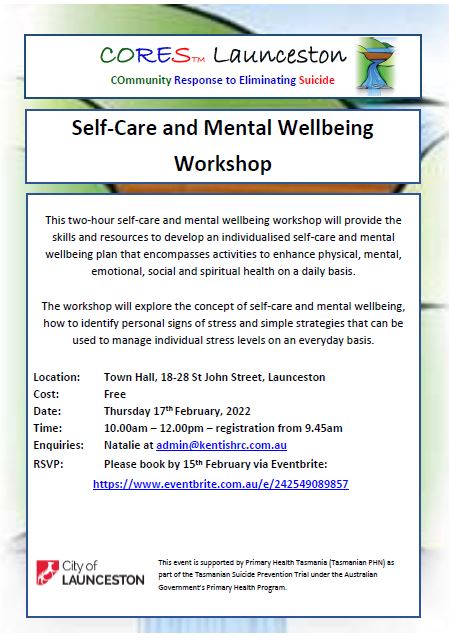 CORES Self-Care and Mental Wellbeing Launceston February