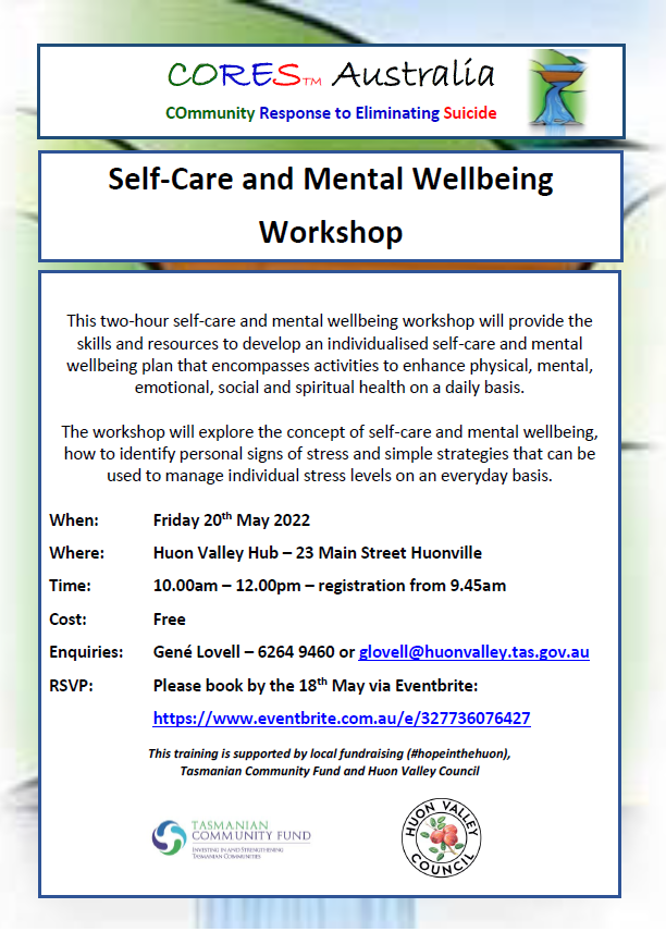 CORES Self-Care and Mental Wellbeing Huonville May