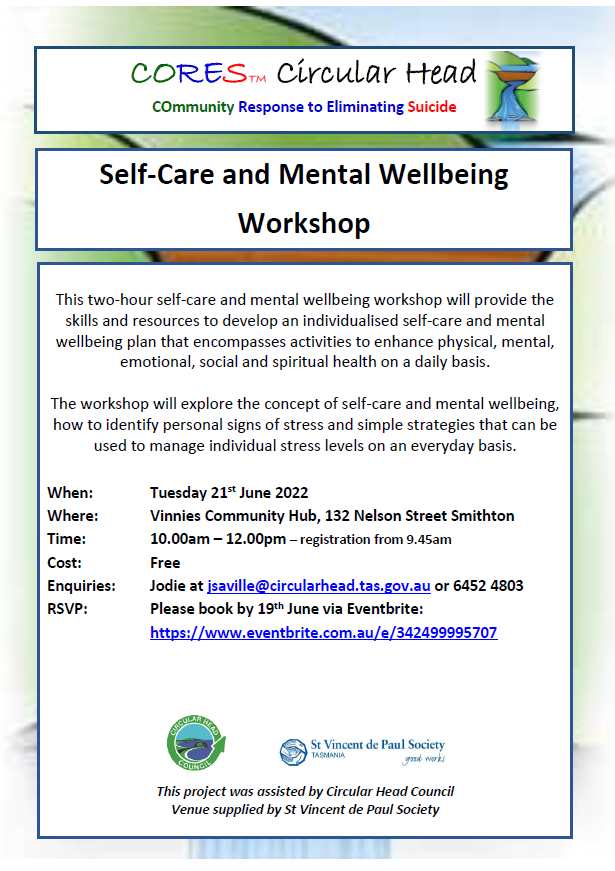 CORES Self-Care and Mental Wellbeing Smithton June 2022