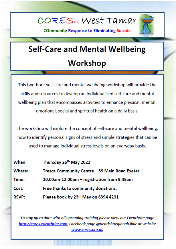 CORES Self-Care and Mental Wellbeing Tresca May 2022