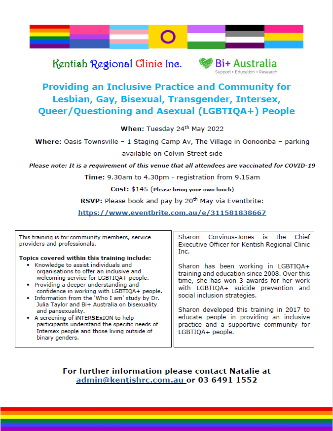 LGBTIQA+ training Townsville May 2022