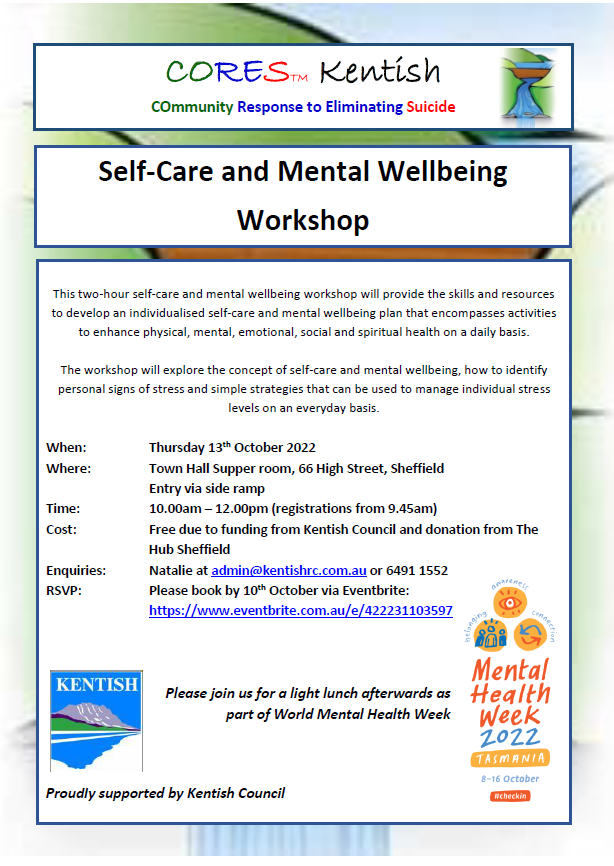 CORES Self-Care and Mental Wellbeing Sheffield October