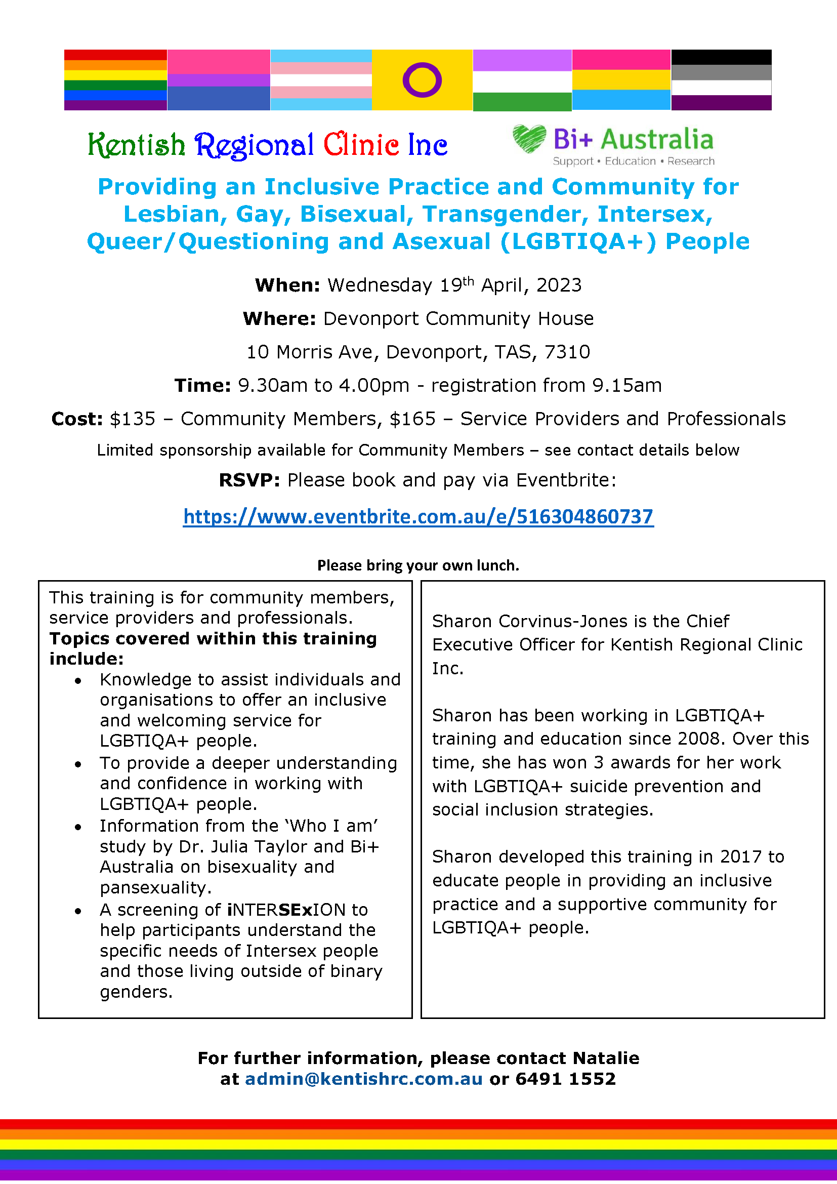 LGBTIQA+ training Devonport April 2023